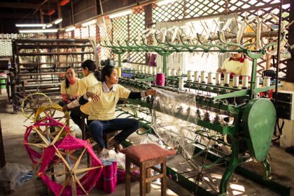 Silk weaving in Angkor Silk Farm, Vacation in Cambodia