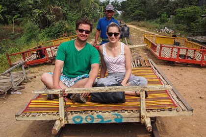 Banboo train in Battambang, Cambodia Cultural tour